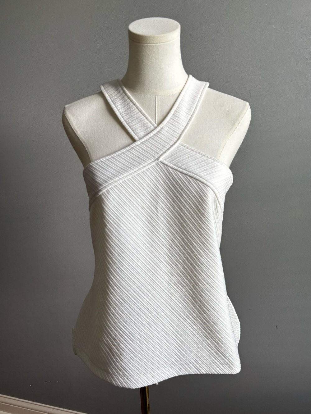 Anthropologie Textured Cross Front Halter Top